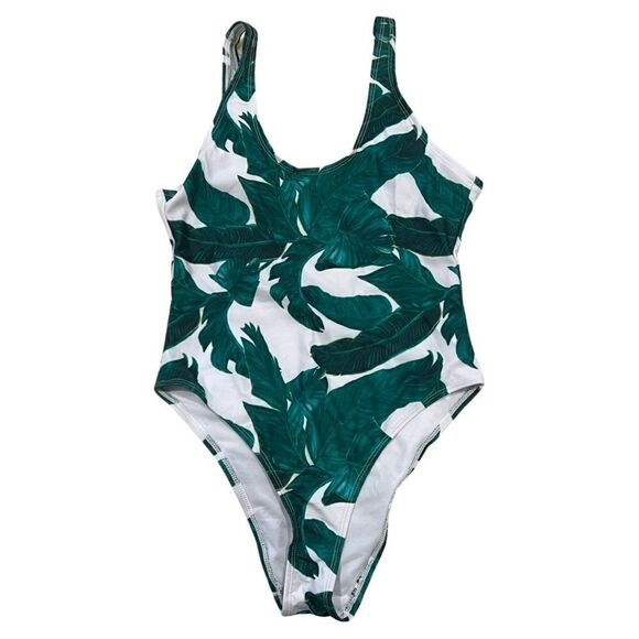 Boohoo Palm Print One piece cheeky swimsuit Size 1 - Picture 3 of 9
